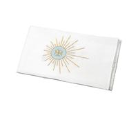 TSMORY Tissu en coton et lin brodé à la main avec symboles sacrés, réutilisable et décoration d'intérieur, textile coloré avec broderie de symboles sacrés, décoration d'intérieur