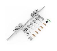 Tsmst 4ft-8ft Kit de matériau porte coulissante en acier inoxydable 122cm-240cm Système ferroviaire Piste industrielle T/y l Rouleau Doux, silencieux(Y Roller,6FT 183cm)