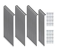 Tsnamay Lot de 36 rayons coudés de vélo 12 G avec capuchon de rayon, rayons de vélo en acier carbone 45# noir pour vélo de route, tricycle, remplacement et réparation de rayons de vélo