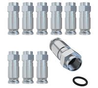 tsnetworks maxx.onLine F Lot de 10 connecteurs d'antenne coaxiaux pour câble coaxial, connecteur de compression, fiche satellite pour intérieur et extérieur, connecteur coaxial, pour pince de