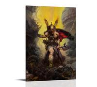 TSNKNP Frank-Frazetta-Death-Dealer Poster décoratif sur toile pour salon, chambre à coucher, art mural, impression photo, moderne, décoration de salle familiale, 30 x 45 cm