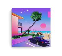 TSNKNP Hiroshi Nagai Art Blue Car Poster décoratif sur toile pour salon, chambre à coucher, impression d'image moderne, décoration de salle familiale, 30 x 30 cm