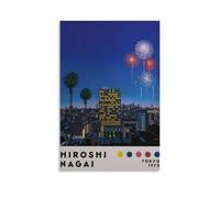 TSNKNP Hiroshi Nagai City Fireworks Poster Peinture décorative sur toile Art mural pour salon, chambre à coucher, art mural, impression d'image moderne, décoration de salle familiale, 50 x 75 cm