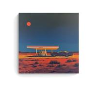 TSNKNP Hiroshi-nagai - Poster lune rouge - Peinture décorative sur toile - Pour salon, chambre à coucher, art mural - Impression d'image moderne - Décoration de chambre familiale - 30 x 30 cm