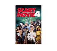 TSNKNP Scary Movie Lot de 4 posters décoratifs sur toile pour salon, chambre à coucher, art mural, impression d'image moderne, décoration de salle familiale, 60 x 90 cm