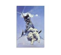 TSNKNP Silver Warrior Frank Frazetta Poster décoratif sur toile pour salon, chambre à coucher, art mural, impression photo, moderne, décoration de salle familiale, 30 x 45 cm