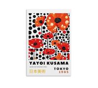 TSNKNP Yayoi Kusama Red Flower Poster Peinture décorative sur toile Art mural pour salon, chambre à coucher, art mural, impression d'image moderne, décoration de salle familiale, 60 x 90 cm