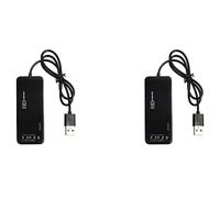 TsoLay 2 x 3 ports USB 2.0 Hub externe 7.1 Ch carte son casque microphone adaptateur pour PC Noir