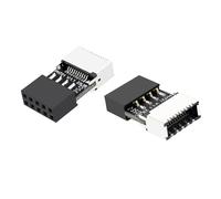 TsoLay 2Pcs Convertisseur de Connecteur USB 2.0 9 Broches vers Type-E 20 Broches pour Carte Mère, Adaptateur de Haute Vitesse pour Un Port USB Amélioré sur la Carte Mère de PC.