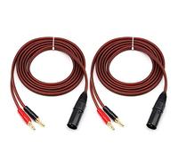 TsoLay 2X Câble Haut-Parleur XLR Vers Banane, Câble Audio XLR 3 Broches Mâle Vers Double Fiche Banane, Prise 4 mm Plaquée or Vers XLR3 Pro HiFi