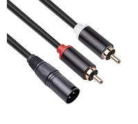 TsoLay Câble Audio XLR Vers Double RCA A1 XLR Mâle 3 Broches Vers Double Prise Mâle RCA Câble Audio StéRéO Amplificateur Prise de MéLange Câble AV 1M