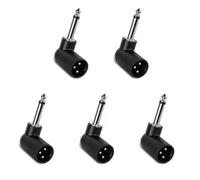 TsoLay Guitare Électrique Compatible 5 Pack 3 Broches Système de Microphone sans Fil Head 6,35 mm Mâle Mâle Adaptateur de Fiche Mâle