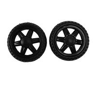 TsoLay Lot de 2 roues de chariot de courses - 13,5 x 2,5 cm - Noir