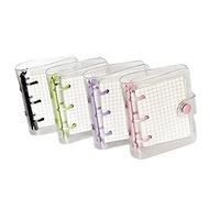TsoLay Lot de 4 mini pochettes transparentes à 3 anneaux avec grille intérieure et 12 pochettes pour classeur (3 pièces/lot)