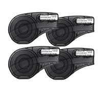 TsoLay Lot de 4 rubans d'étiquettes en nylon pour M21-500-499-TB, noir sur blanc, 40,6 cm de long et 1,3 cm de large