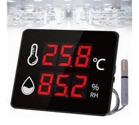 TsoLay Thermomètre Et Hygromètre D'intérieur, Thermomètre Industriel, Température -40 À 100 °C, Humidité Relative 0 À 99,9%, Alarmes De Seuils Supérieur Et Inférieur, pour La Maison, La Salle