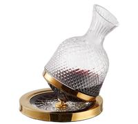 TsoLay Wine Aerator Mirror Jug 1.5L Rotating Wine Decanter Tumbler Crystal Glass Bottle Decanter Dispenser Gift Bar Decoration Gold