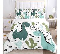 TSOPEFI Parure de lit pour enfants avec motif de dinosaure, housse de couette imprimée de dinosaures mignons et colorés, ensemble de literie ludique et décoratif pour garçon fille (C, 200x200cm)