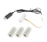 Tsophreniq Batterie USB vers 6 V LR14 C, alternative USB à 4 x 1,5 V LR14 C, éliminateurs avec fil fin, alternative facile à installer