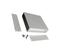Tsophreniq Boîtier électronique en aluminium argenté avec plaques d'extrémité et vis pour boîtier d'instrument, boîtier d'alimentation et contrôleur LED, 26 x 103 x 110 mm
