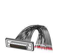 Tsophreniq Câble adaptateur d'extension DB9pin / DB15P / DB25P 50 cm avec tube de codage fil ignifuge et fil isolé PTFE épais ignifuge