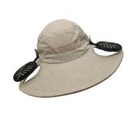 Tsophreniq Chapeau de soleil unisexe avec ventilateur de refroidissement et port de charge USB à séchage rapide pour femme homme et femme aventure en plein air randonnée soleil avec ventilateur, gris