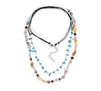 Tsophreniq Collier plastron avec conque de mer naturelle et étoiles de mer multirangs Chaîne clavicule Accessoire accrocheur Pendentif de forme irrégulière