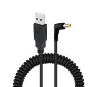 Tsophreniq Cordon de charge universel USB vers DC 5,5 x 3,3 mâle, longueur réglable de 1,5 m pour la compatibilité de plusieurs appareils, cordon d'alimentation petit accès