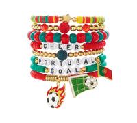 Tsophreniq Ensemble de football assorti avec accent en métal et perles en forme de cœur pour toutes les occasions, One Size, Comme décrit