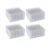 Tsophreniq Lot de 4 ailettes de refroidissement en aluminium pour dissipateur thermique de radiateur avec bande 3M pour CPU LED Power Active Aluminium Dissipateur thermique Grand GPU 40 x 40 x 20 mm