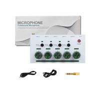 Tsophreniq Mélangeur auditif 4 canaux Connexion simultanée avec faible bruit et sortie stéréo pour home studio et équipement de mixage de son podcasting