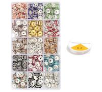 Tsophreniq Perles d'espacement en strass en cristal avec cristaux pour créateurs de bijoux et designers, perles focales pour stylos
