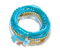 Tsophreniq Perles et breloques florales élastiques, idéal pour les bracelets de perles tendance pour femmes