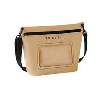 Tsophreniq Sac de plage imperméable avec fenêtre transparente pour canapé, bandoulière pour vacances à la plage, natation, accès à distance par téléphone, beige, Large