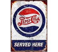 TSOSK Plaque rétro en métal Pepsi Cola Réplique Garage Cuisine Americana Plaque en étain, grotte, bar, club, maison 20,3 x 30,5 cm