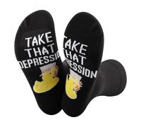TSOTMO Chaussettes fantaisie avec inscription « Take That Depression Duck », Dépression, Taille unique