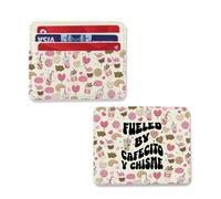 TSOTMO Fueled By Cafecito Y Chisme Porte-cartes Mexicain Latina Amoureux de café Pan Dulce Concha - Cafecito Social Club Cadeau, Cafecito Portefeuille, S, Rétro