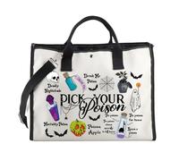 TSOTMO Poison Bag Witchy Witchy Gift Pick Your Poison Tote Bag For Villains Fans Halloween, Pick Tote, medium
