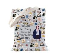 TSOTMO Pride Book Merch Romance Reader Gift Mr.Darcy Gift Pemberley House Feminist Booktok for Booknerd Academia Gift, Sac fourre-tout Darcy, medium