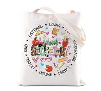 TSOTMO Sac fourre-tout pour secrétaire - Cadeau de jour de secrétaire - Sac de courses pour assistant administratif - Cadeau de fin de trimestre, Secrétaire scolaire, medium