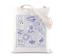 TSOTMO Sac fourre-tout réutilisable inspiré de BTVS - Vampire Movie Merch - Cadeau pour fan de Buffy - Sac de courses réutilisable pour amateurs de pics, Buffy, medium