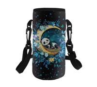 TSOVTHRID Kawaii Manchon pour bouteille d'eau avec sangle pour fille, Panda Moon, Taille unique, Ensemble cartable