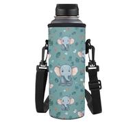 TSOVTHRID Manchon de bouteille d'eau mignon et léger avec sangle pour les filles qui marchent, éléphant, Taille unique, Ensemble cartable