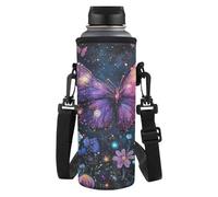 TSOVTHRID Manchon de bouteille d'eau portable tendance avec sangle pour les filles qui marchent, Papillon Floral, Taille unique, Ensemble cartable
