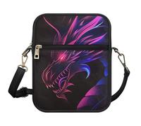 TSOVTHRID Petit sac à bandoulière léger et polyvalent pour homme, sac à bandoulière pour voyage, randonnée, Dragon - Violet