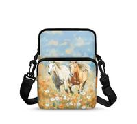 TSOVTHRID Sac à bandoulière pour filles - Sac à bandoulière pour téléphone portable, passeport, portefeuille, Fleur de cheval., Taille Unique