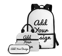 TSOVTHRID Sac à dos 3 en 1 pour adolescents, garçons, sac à livres léger pour garçons avec boîte à déjeuner, sacs d'école pour adolescents, 8 à 10 ans, A Custom