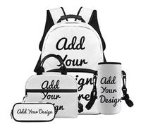 TSOVTHRID Sac à dos 4 pièces pour écolières, sac à livres léger et boîte à déjeuner pour filles, adolescentes, sacs d'école de 8 à 10 ans, A Custom