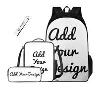 TSOVTHRID Sac à dos d'école léger pour garçons de 10 à 12 ans, sac d'école et trousse à déjeuner 4 pièces, A Custom