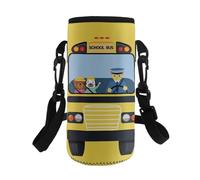 TSOVTHRID Sac de transport tendance pour bouteille d'eau avec sangle pour garçons, Bus scolaire., Taille unique, Ensemble cartable